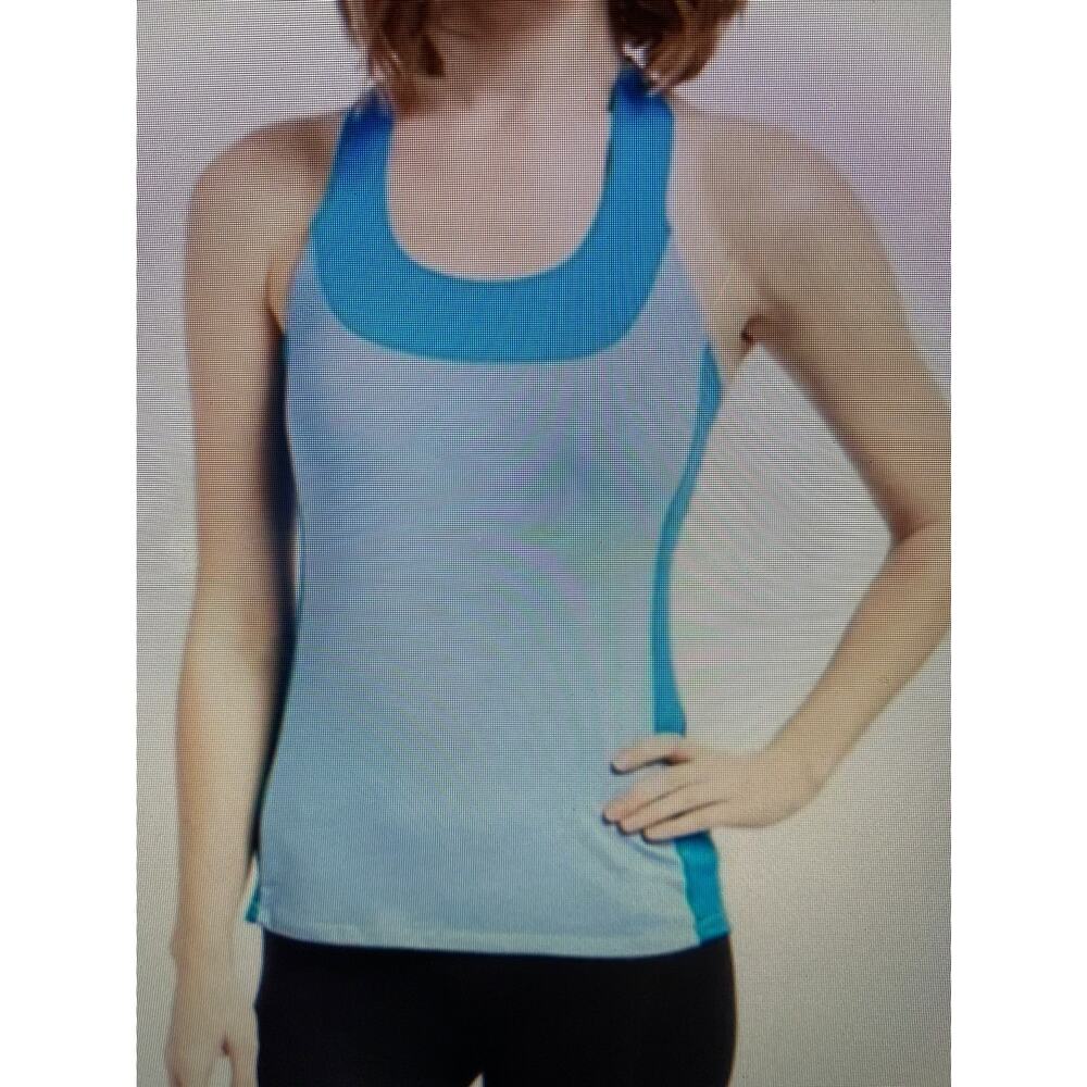 NWT Moxie cycling T back tank in azure blue